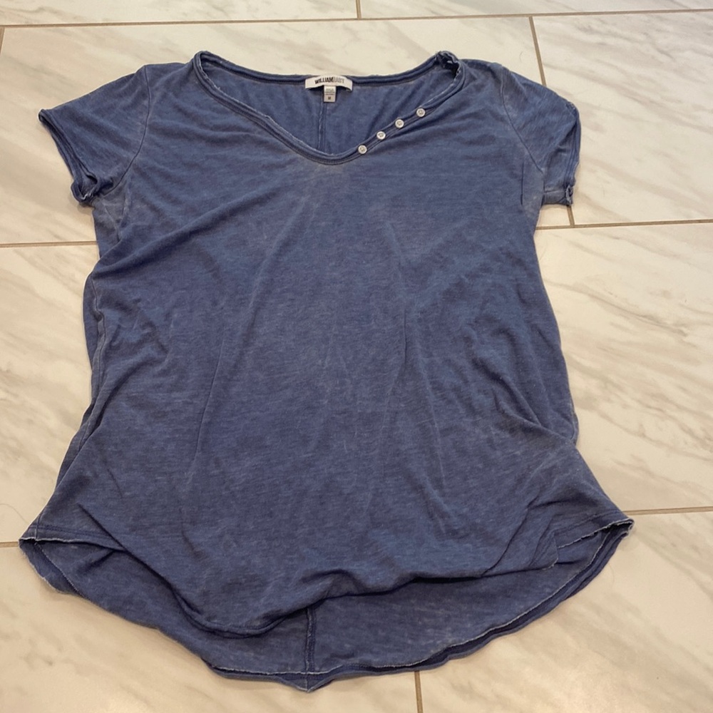 Navy tee with button detailing